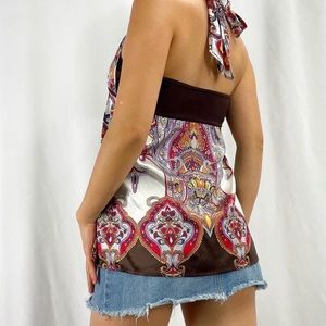 Paisley silk bebe halter to. Great condition worn once